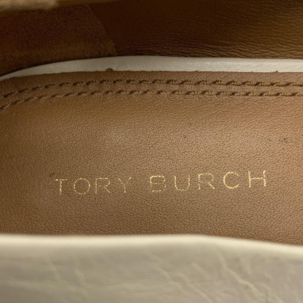 Tory Burch Square Toe Leather Georgia Ballet Flats Size 8 - Picture 7 of 7